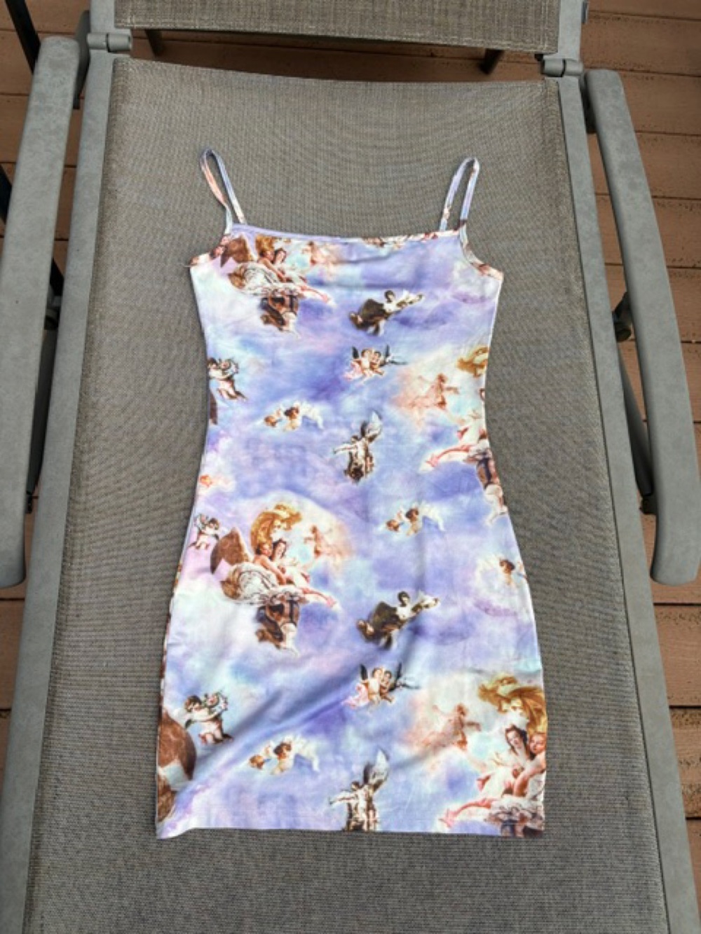 Lavender Bodycon Dress Renaissance-Style Angel Cherub like new women’s size XS/S